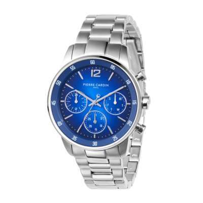 PIERRE CARDIN MONTROUGE PRIM CHRONOGRAPH STAINLESS STEEL BLUE DIAL