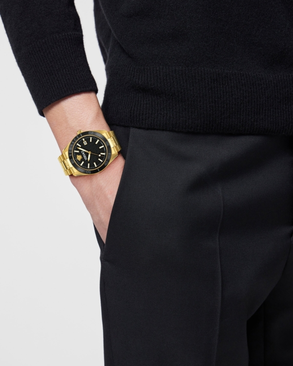 VERSACE V DOME GOLD STAINLESS STEEL