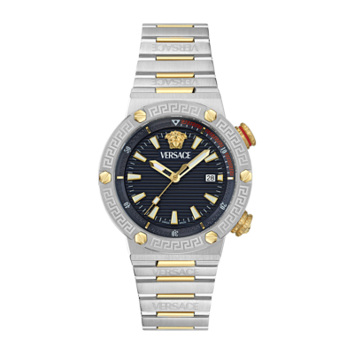 VERSACE GRECA LOGO DIVER TWO TONES STAINLESS STEEL