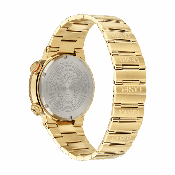 VERSACE GRECA LOGO DIVER GOLD STAINLESS STEEL