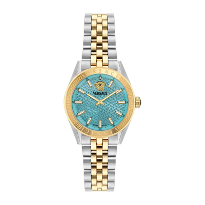 VERSACE V-CODE LADY  TWO TONES STAINLESS STEEL BRACELET