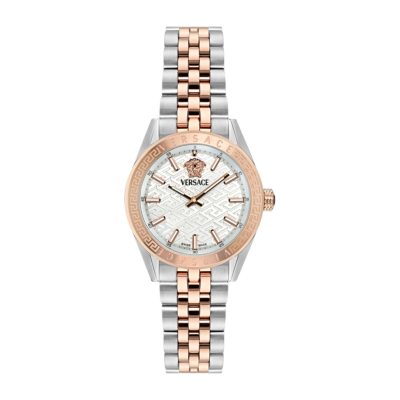 VERSACE V-CODE LADY TWO TONES STAINLESS STEEL BRACELET