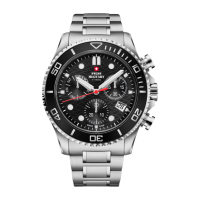 SWISS MILITARY BY CHRONO CHRONOGRAPH STAINLESS STEEL BRACELET