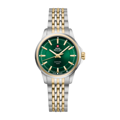 SWISS MILITARY BY CHRONO TWO TONE STAINLESS STEEL BRACELET