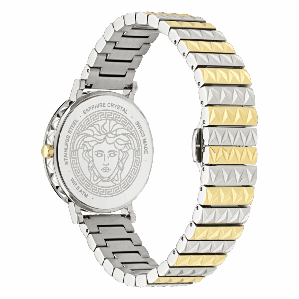 VERSACE DAEDALUS TWO TONE STAINLESS STEEL BRACELET