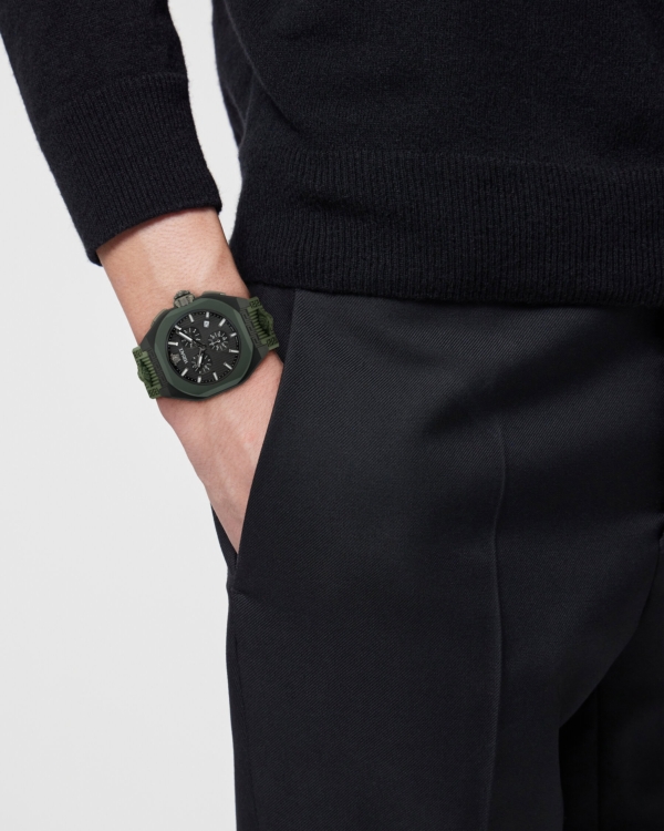 VERSACE V-LEGENT CHRONO MILITARY GREEN ECO CERAMIC