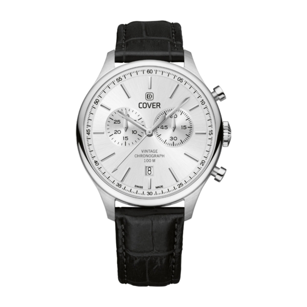 COVER CHAMPAM CHRONO SWISS MADE ROSE GOLD STAINLESS STEEL BLACK LEATHER STRAP