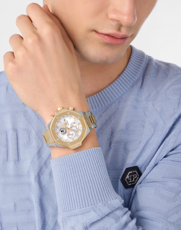 PHILIPP PLEIN CHRONO ROYAL TWO TONE STAINLESS STEEL BRACELET
