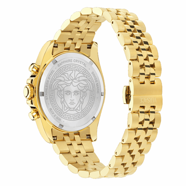 VERSACE GRECA CHRONO WAVE GOLD STAINLESS STEEL BRACELET