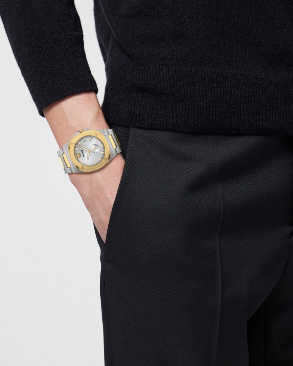 VERSACE TOLOMEO TWO TONES STAINLESS STEEL BRACELET