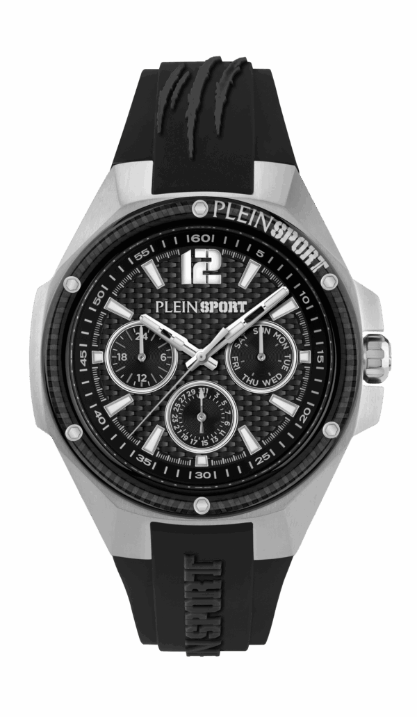 PLEIN SPORT TIGER MASTER PRO STAINLESS STEEL BLACK SILICON STRAP