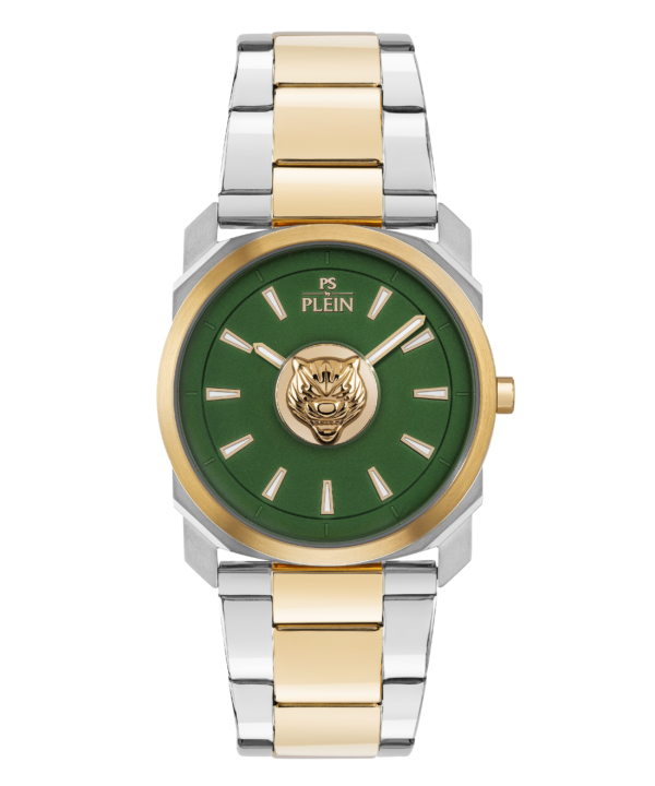 PLEIN SPORT DYNAMITE 40MM GREEN DIAL WITH TWO TONES STAINLESS STEEL BRACELET