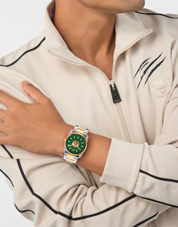 PLEIN SPORT DYNAMITE 40MM GREEN DIAL WITH TWO TONES STAINLESS STEEL BRACELET