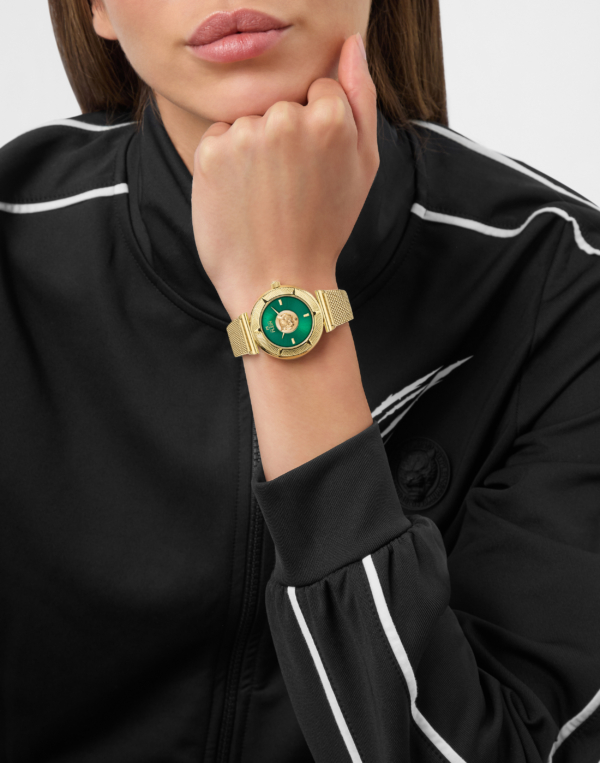 PLEIN SPORT OPIUM MIRAGE 38MM GREEN DIAL WITH GOLD STAINLESS STEEL BRACELET