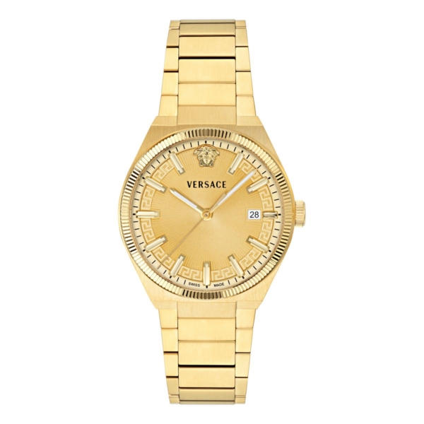 VERSACE V_LEO 39MM GOLD TONE DIAL WITH GOLD STAINLESS STEEL BRACELET