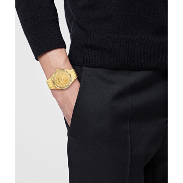 VERSACE V_LEO 39MM GOLD TONE DIAL WITH GOLD STAINLESS STEEL BRACELET