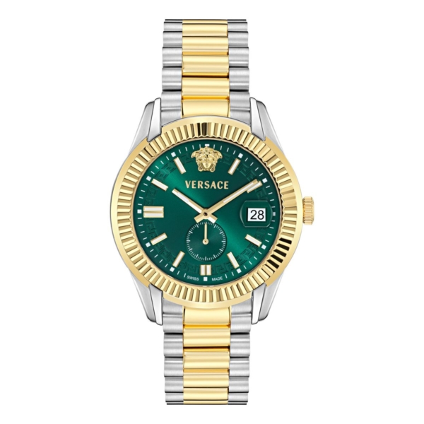 VERSACE APODIS 41MM GREEN SUNRAY DIAL WITH TWO TONES STAINLESS STEEL BRACELET
