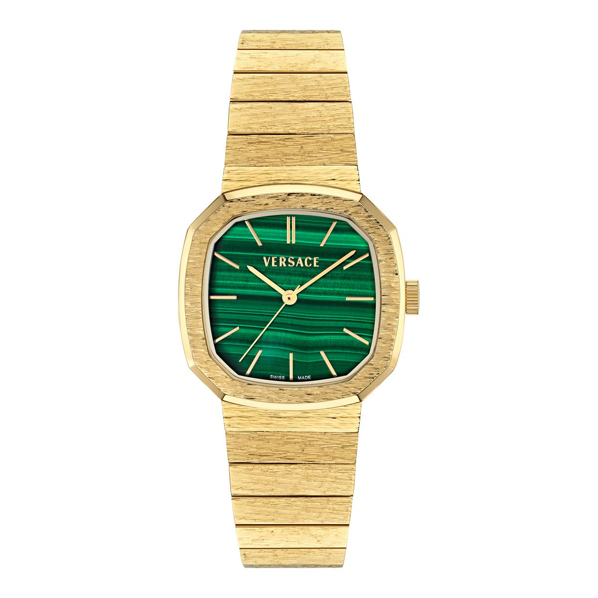 VERSACE V_ARCADIS 32MM MALACHITE STONE DIAL WITH GOLD STAINLESS STEEL BRACELET