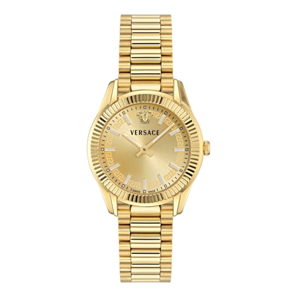 VERSACE APODIS LADY 34MM GOLD TONE SUNRAY DIAL WITH GOLD STAINLESS STEEL BRACELET
